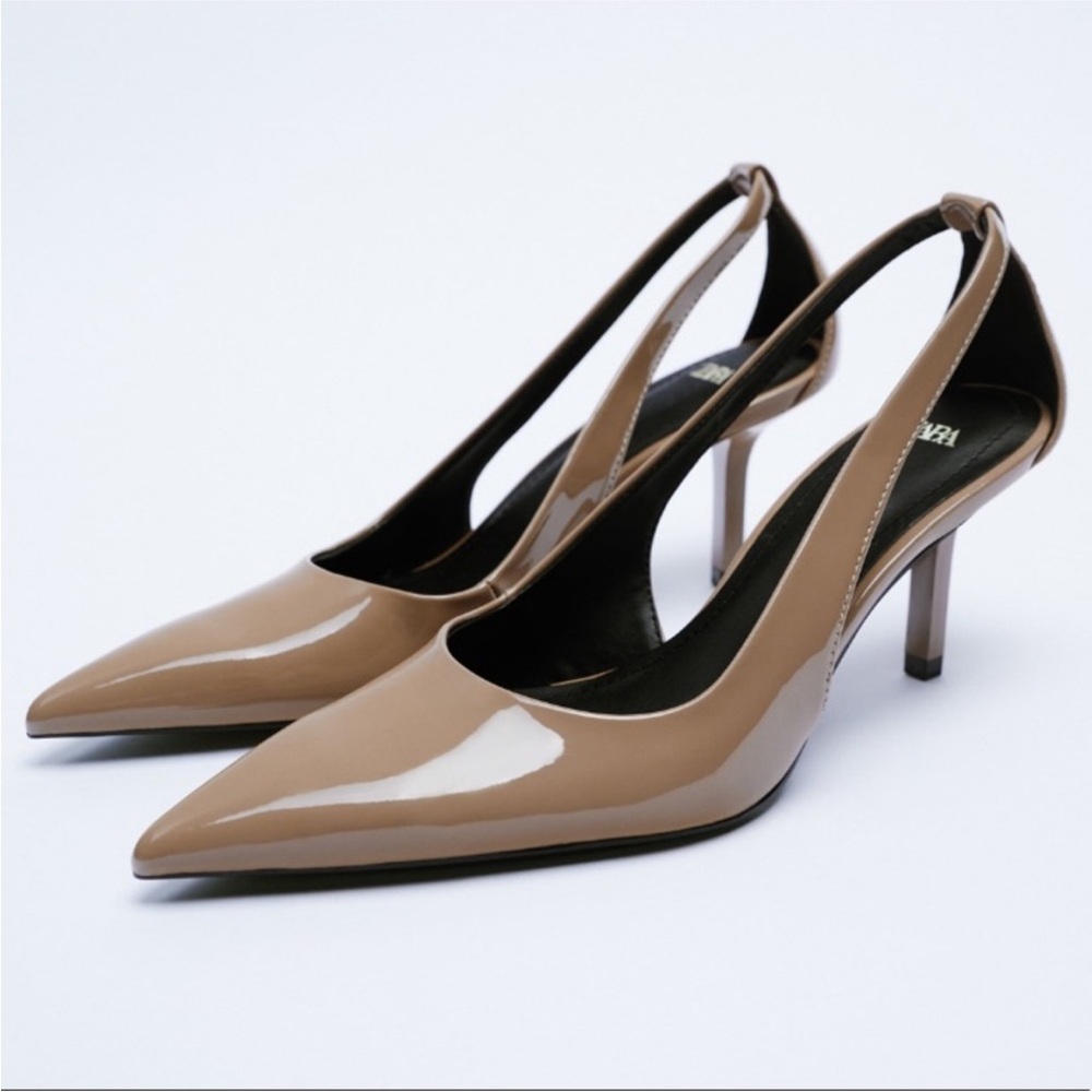 Zara Patent Nude Heels - NWT
